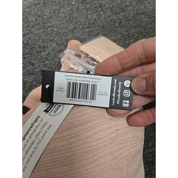 NWT KINDRED BRAVELY Sublime Hands Free Pumping Nursing Bra Pink Heather M Busty - Picture 4 of 5